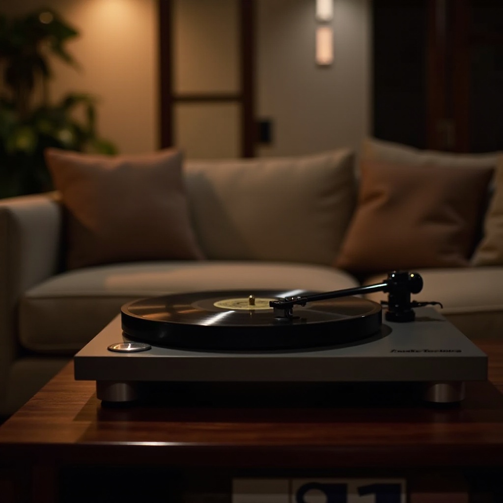 pemutar rekaman audio technica dengan speaker