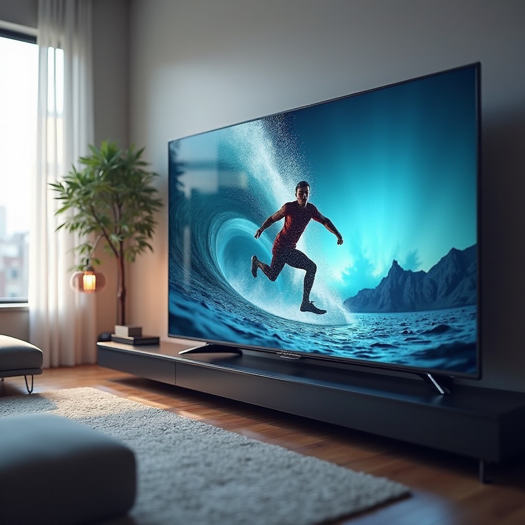 120 주사율의 65인치 TV