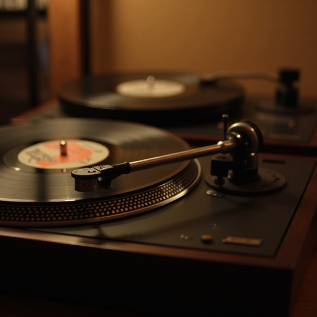 gramofon, który odtwarza wiele płyt